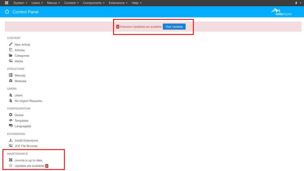 Joomla Updates